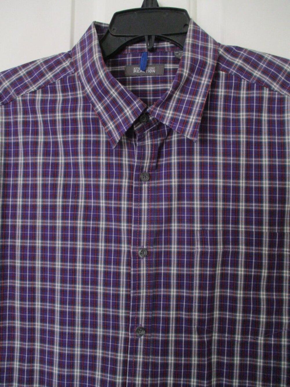 Kenneth Cole Reaction Mens L/S Purple Cotton Casual Shirt - Size 18/35 or XL